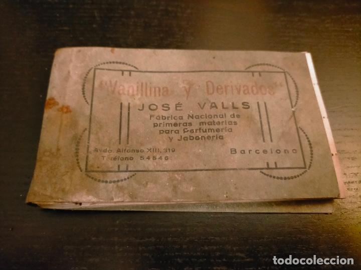 Collectionnisme Papier divers: VANILLINA Y DERIVADOS JOS&Eacute; VALLS FABRICA NACIONAL PRIMERAS MATERIAS PERFUMERIA JABONERIA BARCELONA