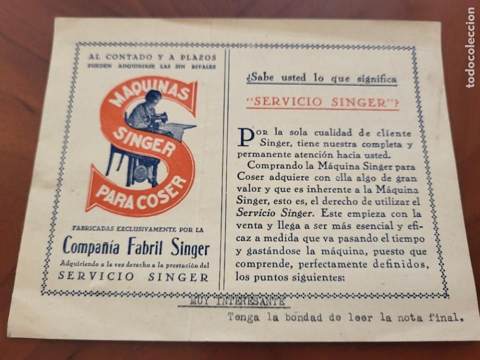 Outros artigos de papel: ANTIGUA PUBLICIDAD MAQUINAS DE COSER SINGER MADRID