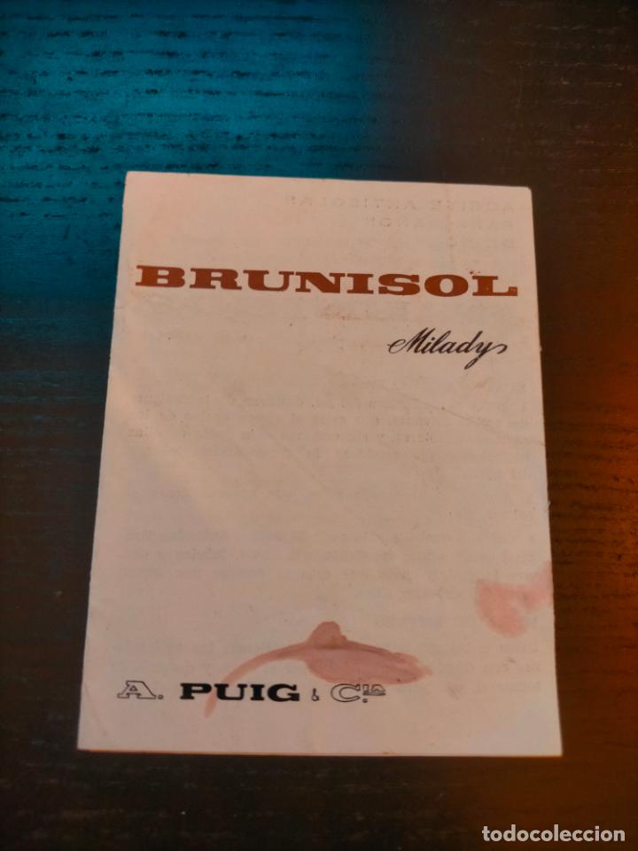 Altri oggetti di carta: BRUNISOL MILADY A PUIG ACEITE ANTISOLAR BA&Ntilde;OS SOL PROSPECTO FOLLETO PROPAGANDA FARMACIA MEDICAMENTO