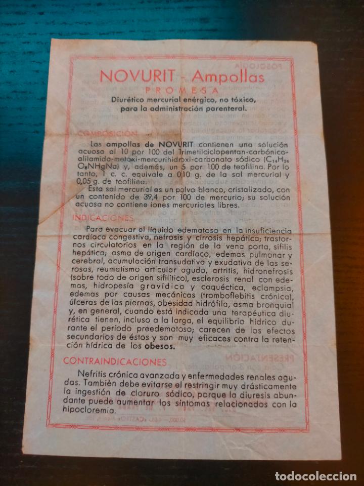 Paper Collecting Others: NOVURIT AMPOLLAS PROMESA DIURETICO MERCURIALCASTRO PROSPECTO FOLLETO PROPAGANDA FARMACIA MEDICAMENTO