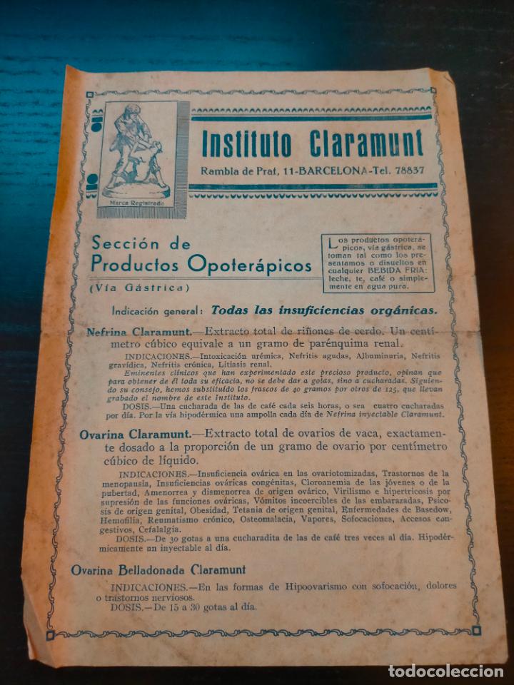 Paper Collecting Others: INSTITUTO CLARAMUNT PRODUCTOS OPOTERAPICOS NEFRINA PROSPECTO FOLLETO PROPAGANDA FARMACIA MEDICAMENTO