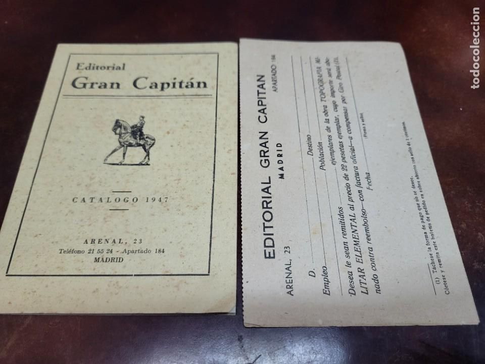 Outros artigos de papel: EDITORIAL GRAN CAPITAN CATALOGO 1947 MADRID HISTORIA MILITAR