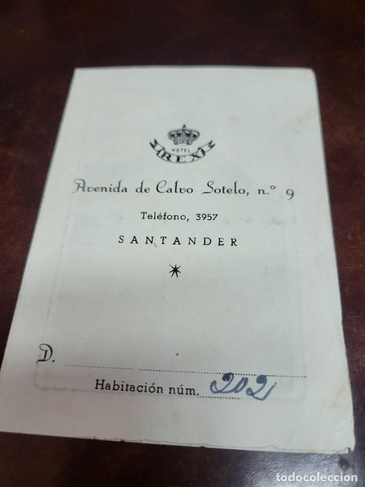 Outros artigos de papel: ANTIGUA PUBLICIDAD HOTEL REX SANTANDER