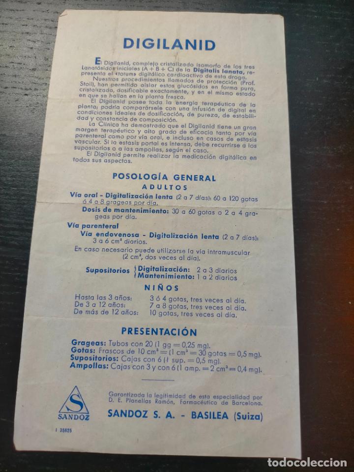 Paper Collecting Others: DIGILANID LABORATORIOS SANDOZ SA PROSPECTO FOLLETO PROPAGANDA FARMACIA MEDICAMENTO