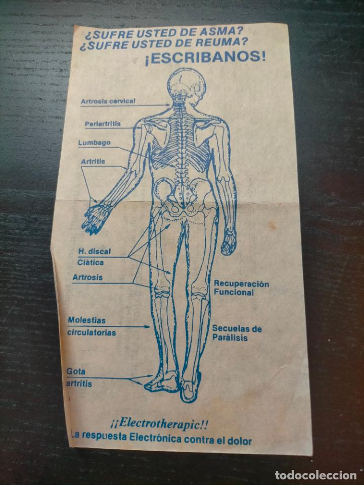 Paper Collecting Others: ELECTROTHERAPIC SUFRE USTED DE ASMA REUMA ESCRIBANOS FOLLETO PROPAGANDA FARMACIA MEDICAMENTO