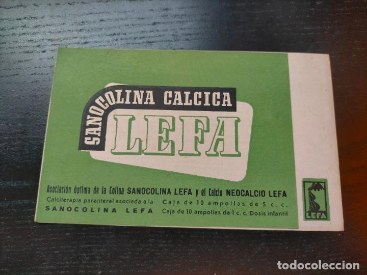Otros Art&iacute;culos de Coleccionismo en Papel: SANOCOLINA CALCICA CALCIO LEFA MADRID PROSPECTO FOLLETO PROPAGANDA FARMACIA MEDICAMENTO PUBLICIDAD