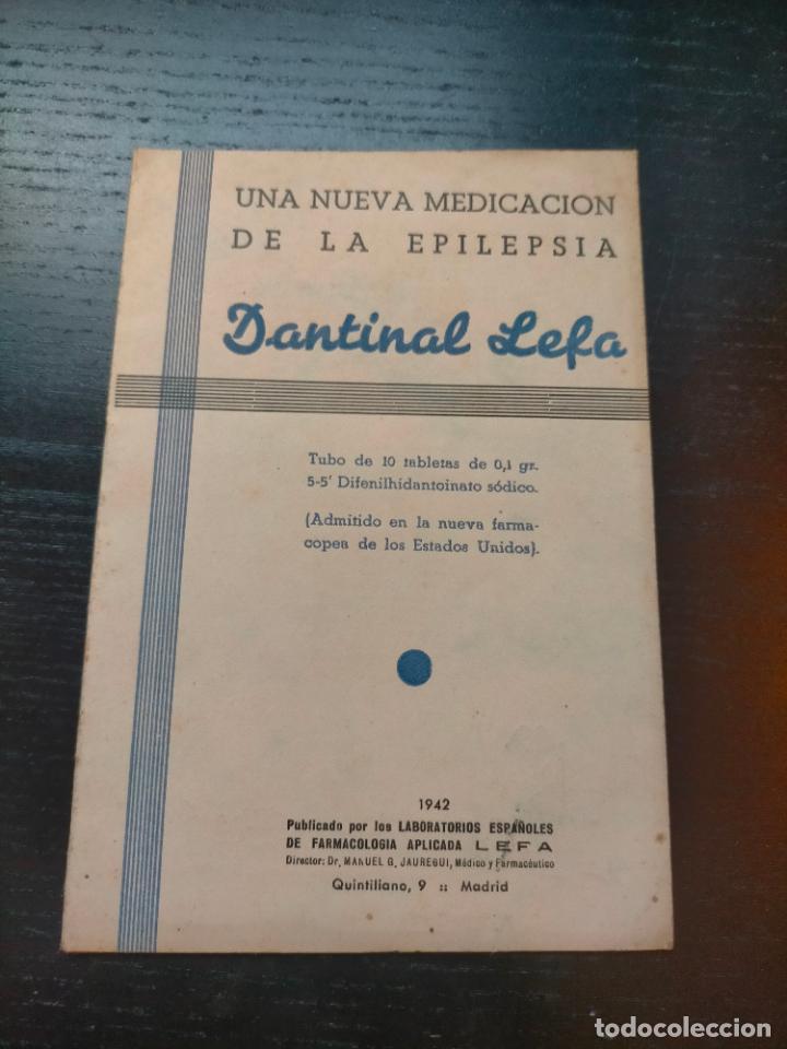 Altri oggetti di carta: EPILEPSIA DANTINAL 1942 LEFA MADRID PROSPECTO FOLLETO PROPAGANDA FARMACIA MEDICAMENTO PUBLICIDAD