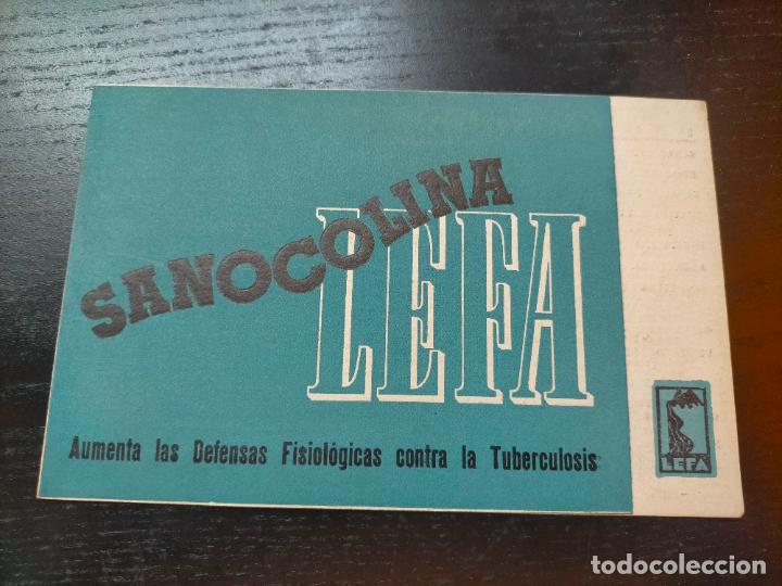Otros Art&iacute;culos de Coleccionismo en Papel: TUBERCULOSIS SANACOLINA LEFA MADRID PROSPECTO FOLLETO PROPAGANDA FARMACIA MEDICAMENTO PUBLICIDAD