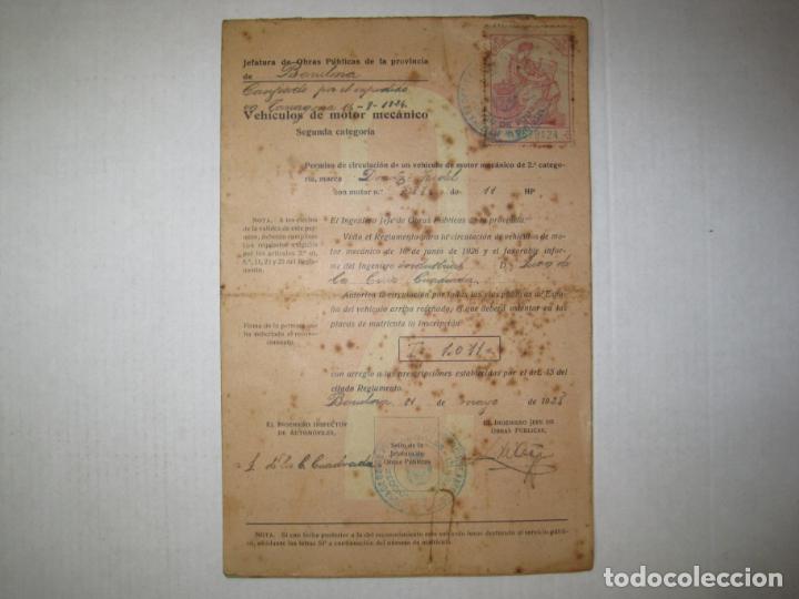 Outros artigos de papel: BARCELONA-JEFATURA DE OBRAS PUBLICAS-VEHICULO DE MOTOR MECANICO-A&Ntilde;O 1928-VER FOTOS-(K-7269)
