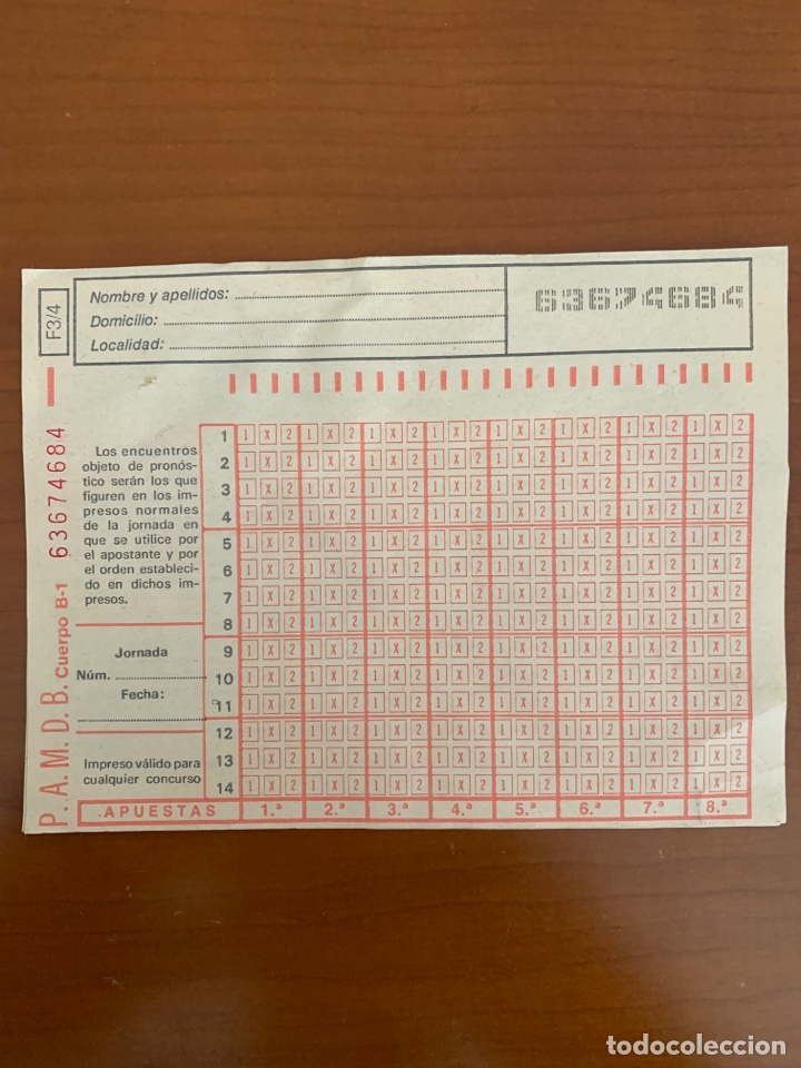 Otros Art&iacute;culos de Coleccionismo en Papel: ANTIGUA QUINIELA FUTBOL SIN NUMERAR, COMPLETA