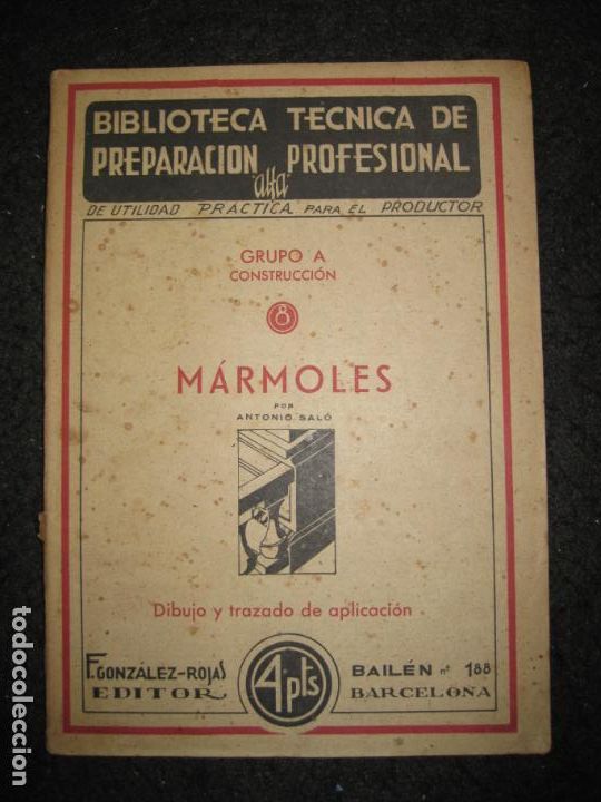 Outros artigos de papel: MARMOLES-ANTONIO SALO-BIBLIOTECA TECNICA DE PREPARACION PROFESIONAL-VER FOTOS-(K-7288)