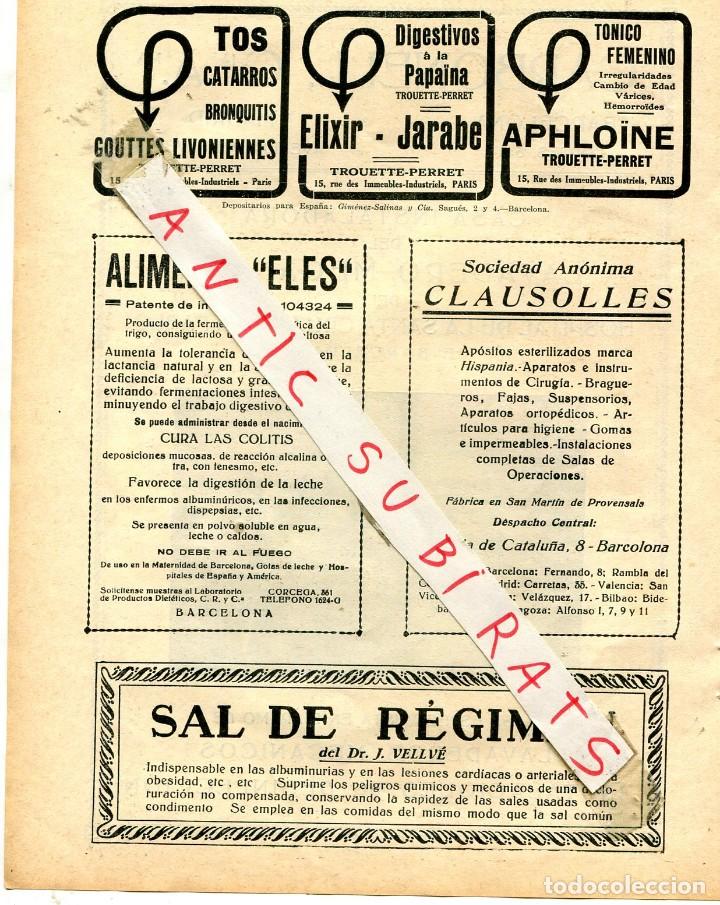 Otros Art&iacute;culos de Coleccionismo en Papel: HOJA A&Ntilde;O 1929 TOS TROUETTE-PERRET GIMENEZ-SALINAS ALIMENTO ELES CLAUSOLLES SAL DE REGIMEN VELLVE