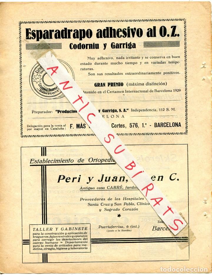 Otros art&iacute;culos de coleccionismo en papel: HOJA A&Ntilde;O 1929 PUBLICIDAD ESPARADRAPO ADHESIVO AL O.Z. CODORNIU Y GARRIGA FARMACIA MAS FORNES BARNA