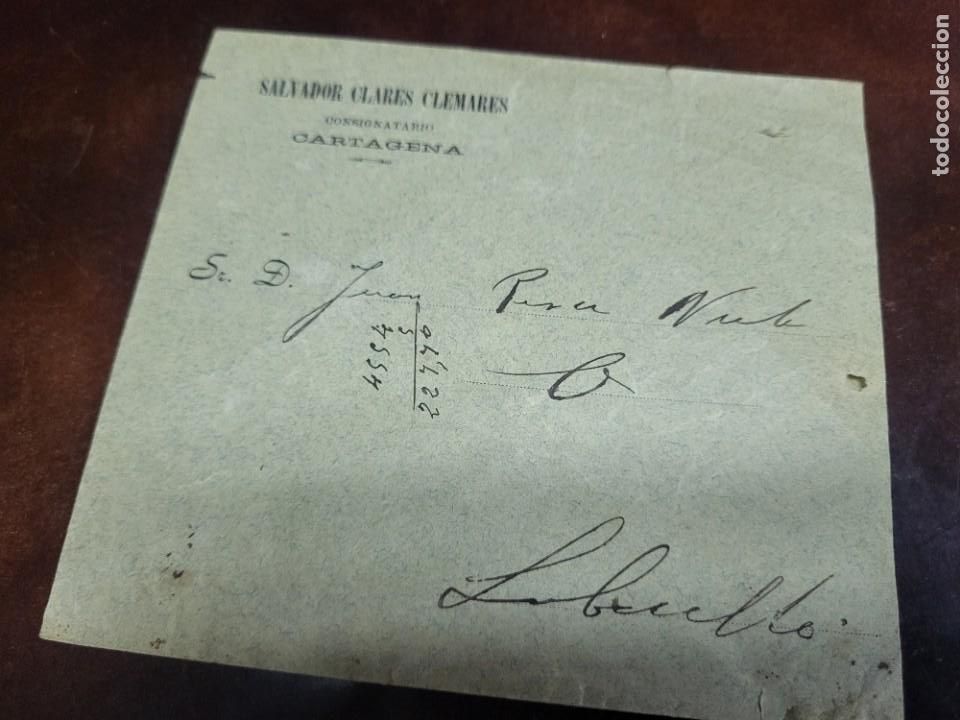 Outros artigos de papel: ANTIGUO SOBRE VACIO CLARES CLEMARES CONSIGNATARIO CARTAGENA MURCIA