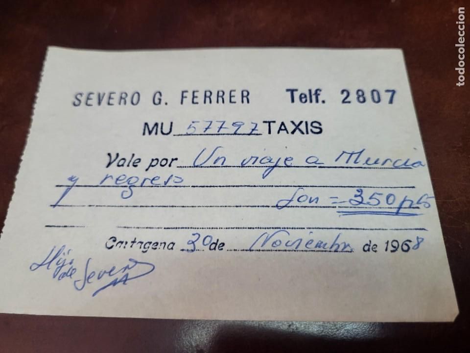 Paper Collecting Others: RECIBO TAXI CARTAGENA MURCIA 1968