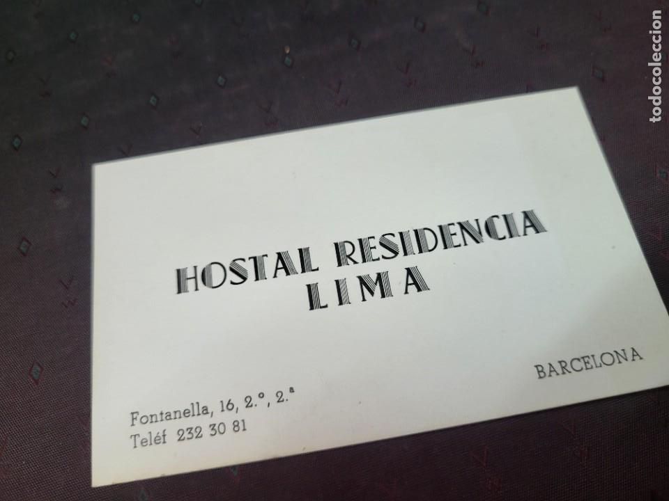 Paper Collecting Others: ANTIGUA TARJETA COMERCIAL HOSTAL RESIDENCIA LIMA BARCELONA