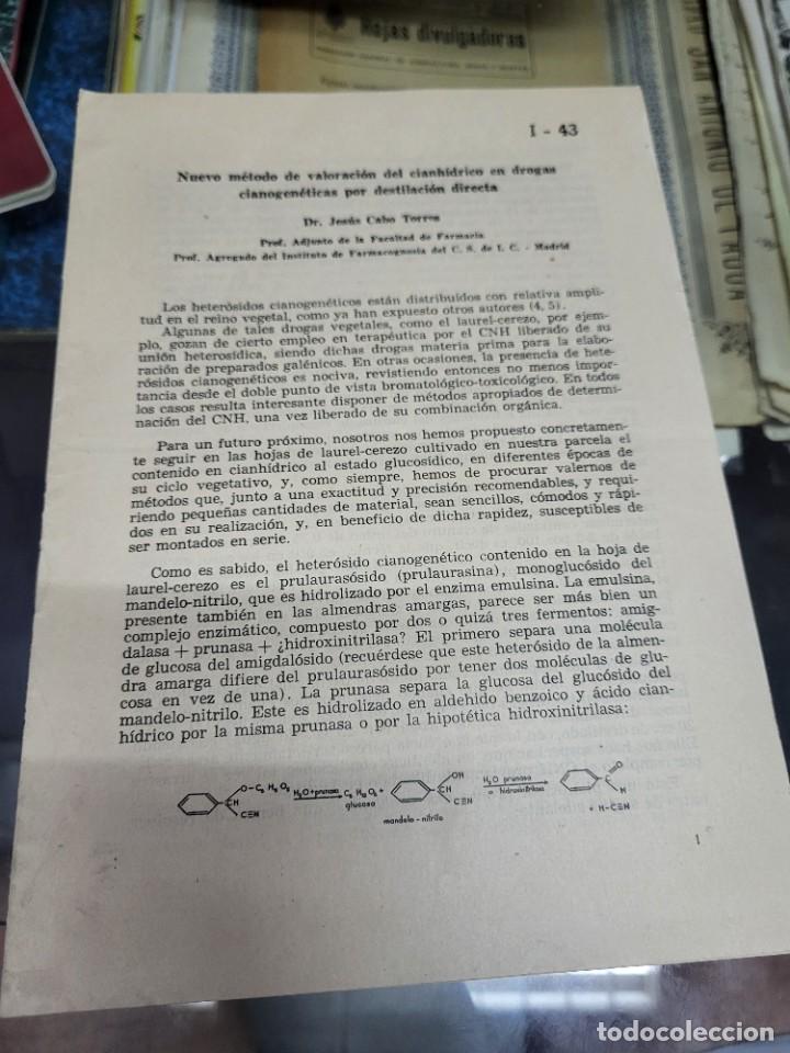 Paper Collecting Others: FARMACIA FARMACOGNOSIA VALORACION DEL CIANHIDRICO DROGAS CIANOGENETICAS CABO TORRES MADRID