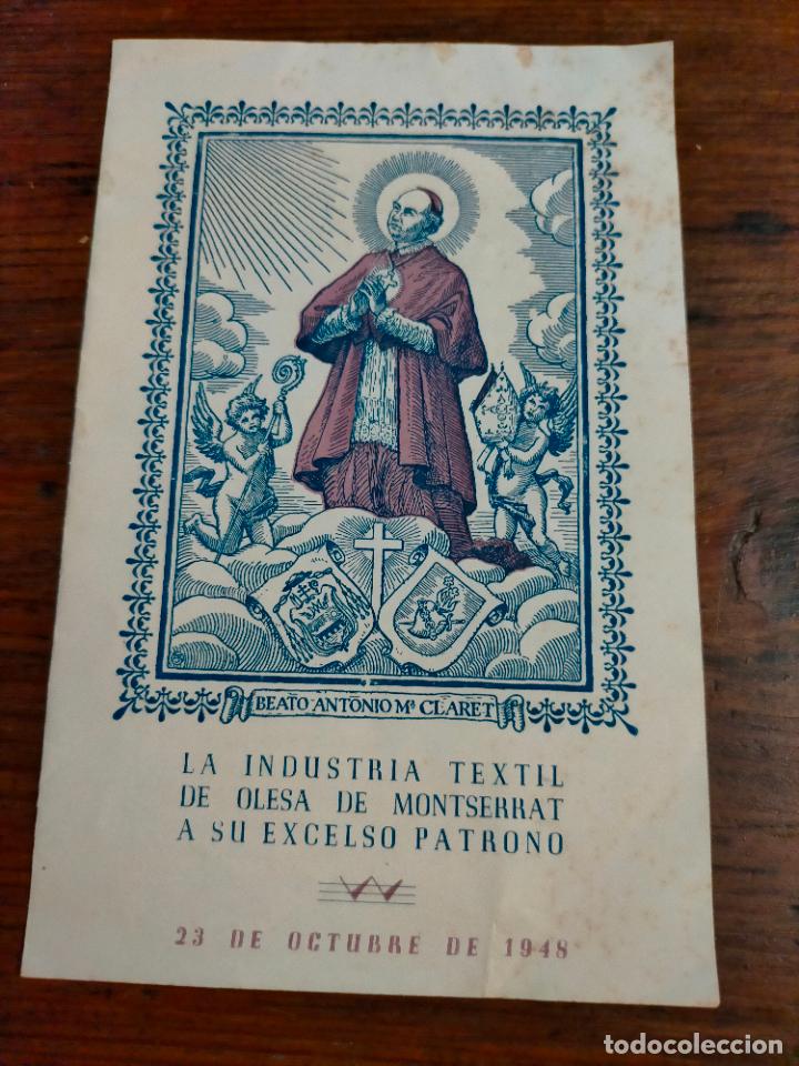 Sammelleidenschaft Andere Papierartikel: La industria textil de Olesa de Montserrat a su excelso patrono beato Antonio Maria Claret 1948