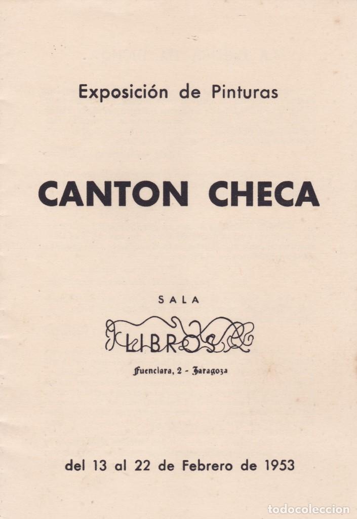 Altri oggetti di carta: Exposici&oacute;n de pinturas Canton Checa Sala Libros Zaragoza 1953