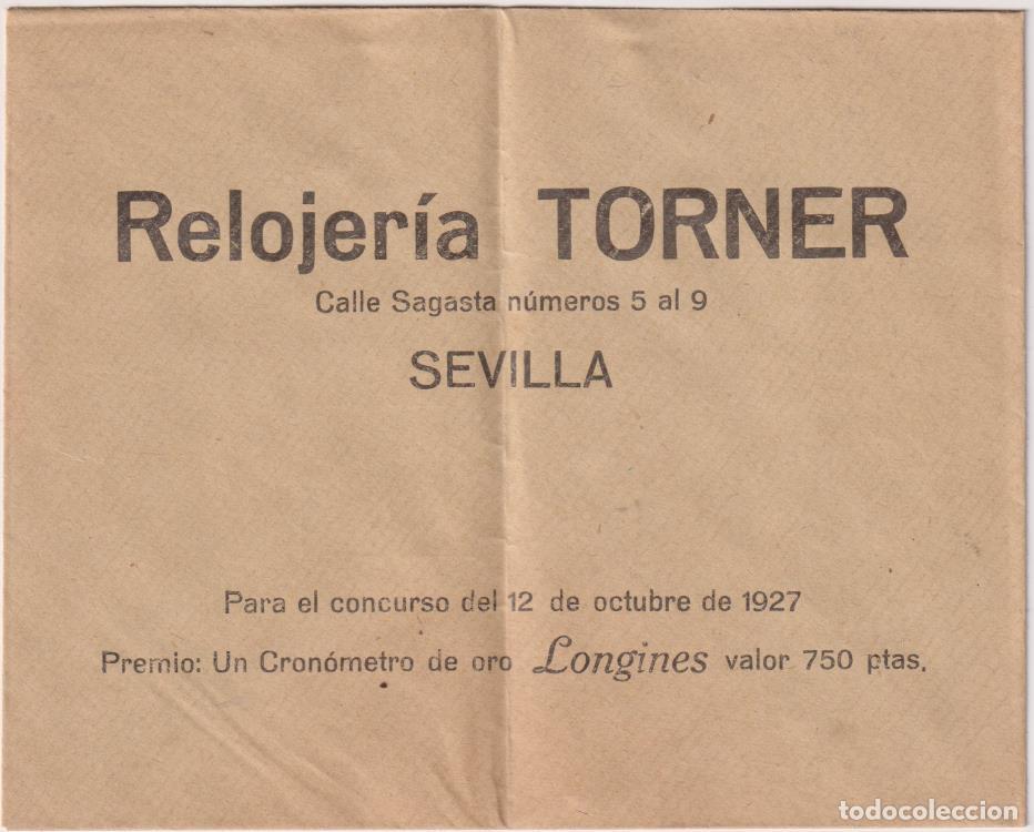 Paper Collecting Others: Sobre Relojer&iacute;a Torner. Sevilla, para el concurso 12 de Octubre 1927