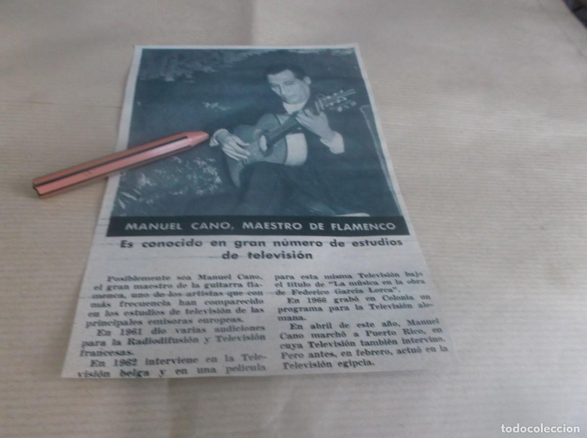 Otros Art&iacute;culos de Coleccionismo en Papel: RECORTE A&Ntilde;O 1968(MADRID)MANUEL CANO MAESTRO DE LA GUITARRA FLAMENCA