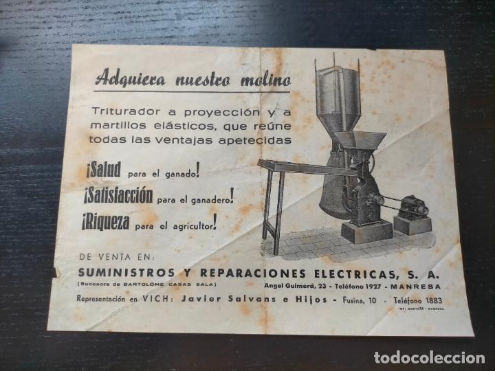 Sammelleidenschaft Andere Papierartikel: Antiguo folleto de molino para ganado suministros y reparaciones electricas S.A. Manresa a&ntilde;o 1927