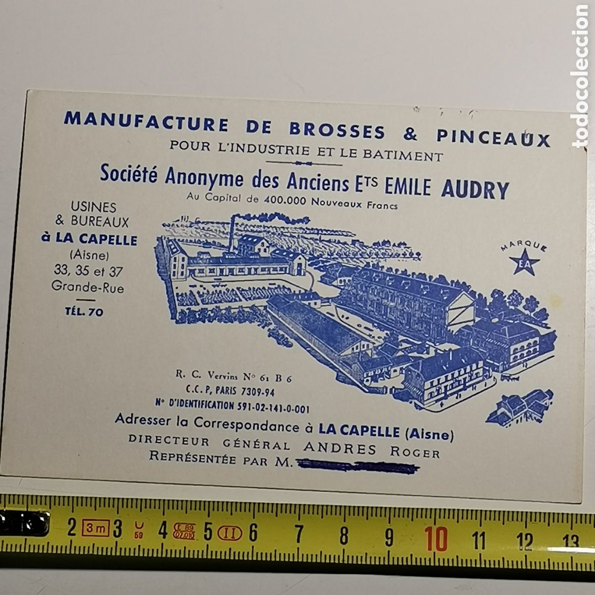 Altri oggetti di carta: Tarjeta Manufactures de Brosses & Pinceaux, La Capelle, Aisne Francia France Andr&eacute;s Roger