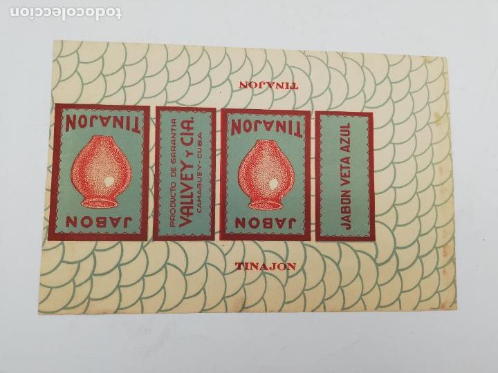 Sammelleidenschaft Andere Papierartikel: ENVUELTA DE JABON. PRE-REVOLUCION. CAMAGUEY. CUBA. VALLEY Y CIA. JABON TINAJON. VETA AZUL.