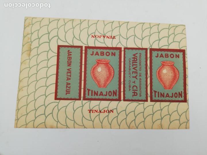 Sammelleidenschaft Andere Papierartikel: ENVUELTA DE JABON. PRE-REVOLUCION. CAMAGUEY. CUBA. VALLEY Y CIA. JABON TINAJON. VETA AZUL.
