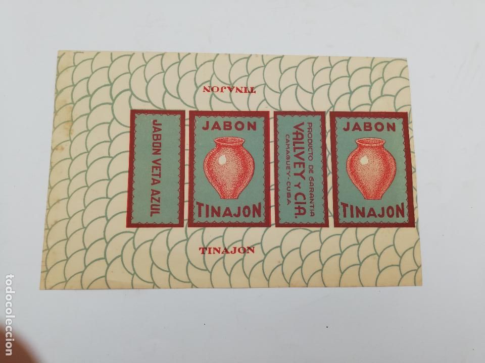 Sammelleidenschaft Andere Papierartikel: ENVUELTA DE JABON. PRE-REVOLUCION. CAMAGUEY. CUBA. VALLEY Y CIA. JABON TINAJON. VETA AZUL.