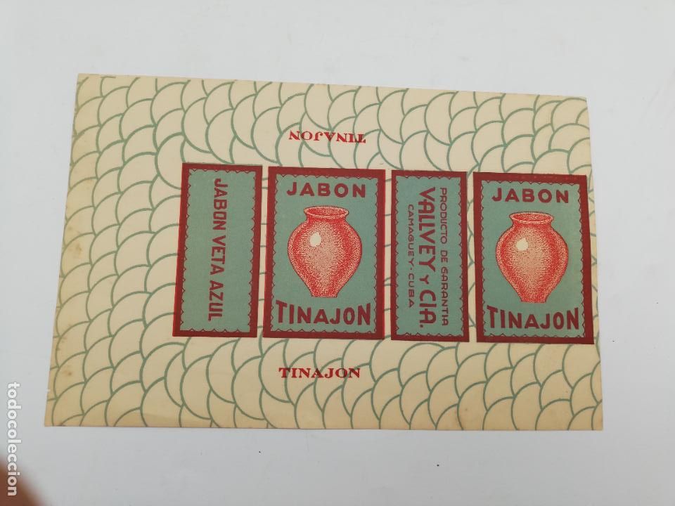 Sammelleidenschaft Andere Papierartikel: ENVUELTA DE JABON. PRE-REVOLUCION. CAMAGUEY. CUBA. VALLEY Y CIA. JABON TINAJON. VETA AZUL.