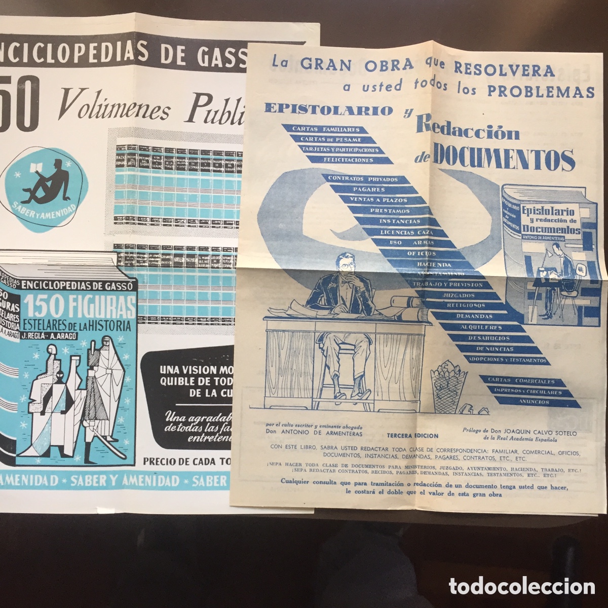 Otros Art&iacute;culos de Coleccionismo en Papel: EDITORIAL GASS&Oacute; HNOS SDAD. R. C . BARCELONA PUBLICIDAD ENCICLOPEDIAS A&Ntilde;OS 50.