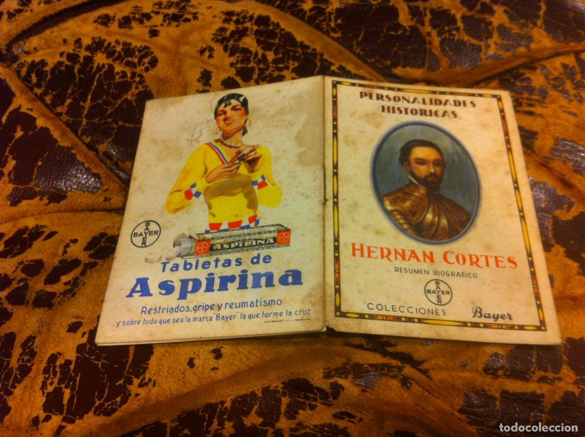Altri oggetti di carta: PUBLICIDAD. TABLETAS DE ASPIRINA BAYER. PERSONALIDADES HIST&Oacute;RICAS, HERN&Aacute;N CORT&Eacute;S.