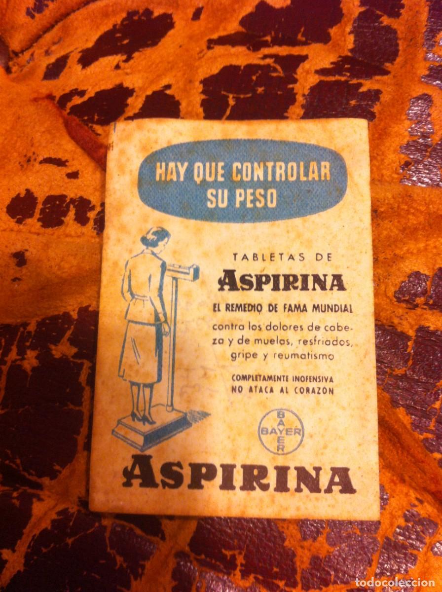 Sammelleidenschaft Andere Papierartikel: TABLETAS DE ASPIRINA BAYER. HAY QUE CONTROLAR SU PESO. 8 X 5,5CM