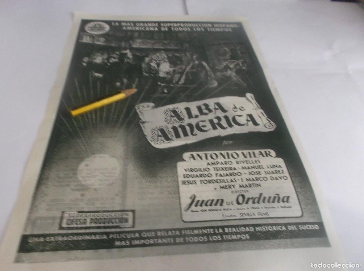 Otros Art&iacute;culos de Coleccionismo en Papel: RECORTE A&Ntilde;O PUBLICIDAD 1951.(CINE)PELICULA ALBA DE AMERICA(CRISTOBAL COL&Oacute;N) DIR. JUAN DE ORDU&Ntilde;A