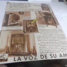 Otros Artículos de Coleccionismo en Papel: RECORTE PUBLICIDAD AÑO 1935 .- LA VOZ DE SU AMO - RADIOS-RADIO-ELECTROLA DISCOS VINILOS