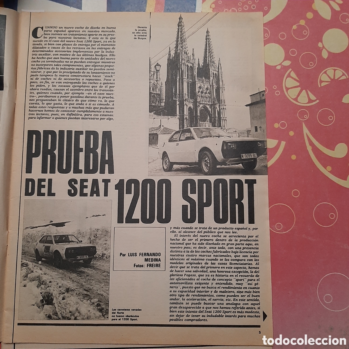 Sammelleidenschaft Andere Papierartikel: Reportaje automovil seat 1200 sport de 1976