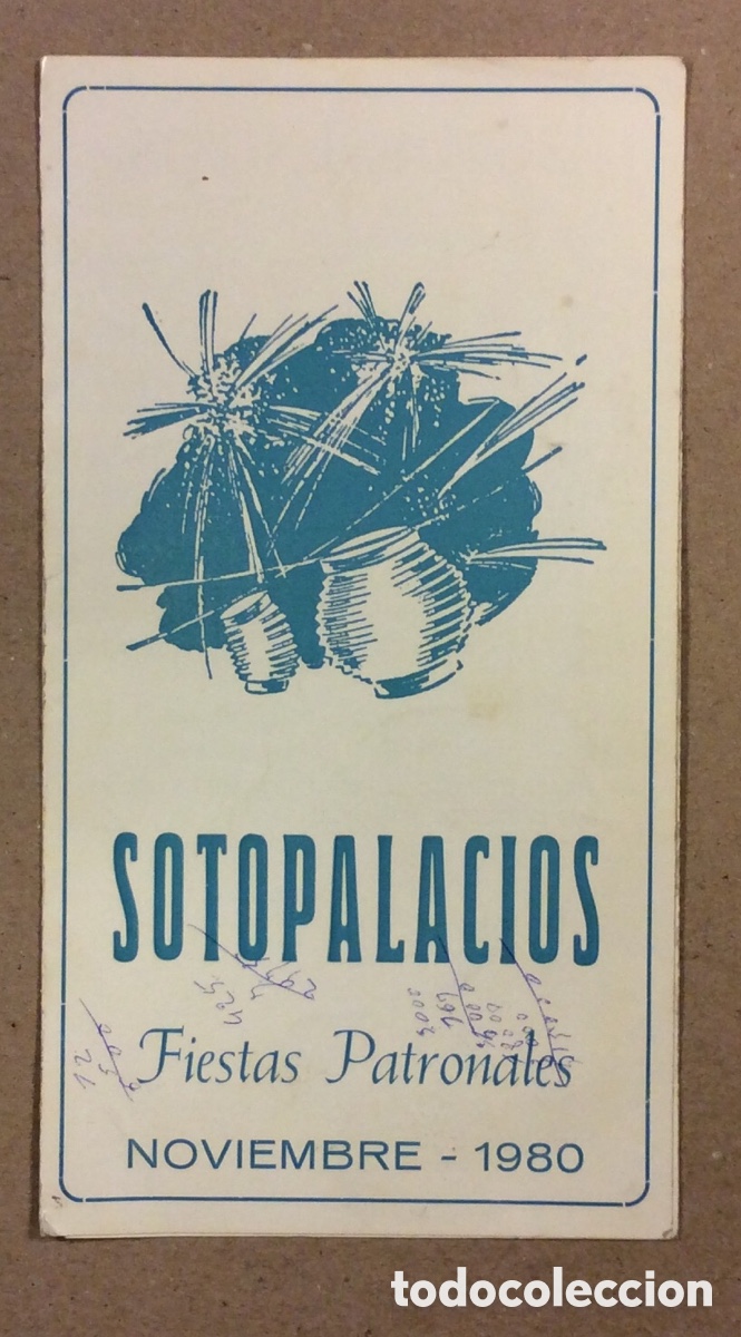 Otros art&iacute;culos de coleccionismo en papel: SOTOPALACIOS (BURGOS). PROGRAMA PUBLICITARIO DE LAS FIESTAS PATRONALES DE 1980.