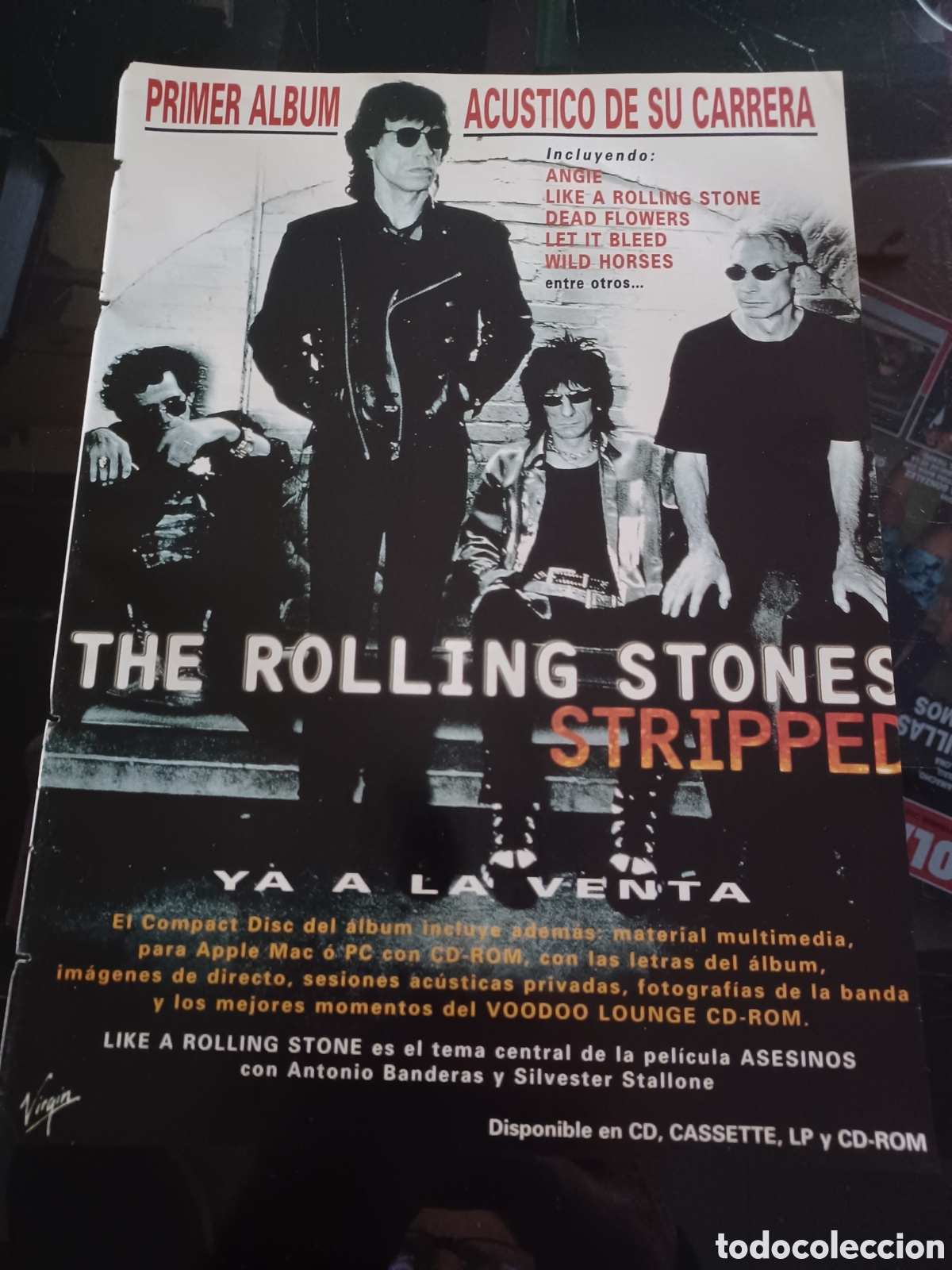 Sammelleidenschaft Andere Papierartikel: THE ROLLING STONES. PUBLICIDAD PRIMER ALBUM ACUSTICO. A&Ntilde;O 1995 .29 X 22 CM