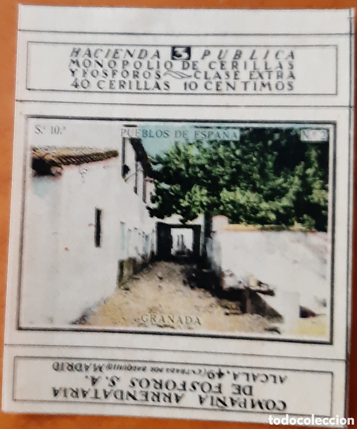 Otros Art&iacute;culos de Coleccionismo en Papel: Granada frontal caja de cerillas. PP siglo XX