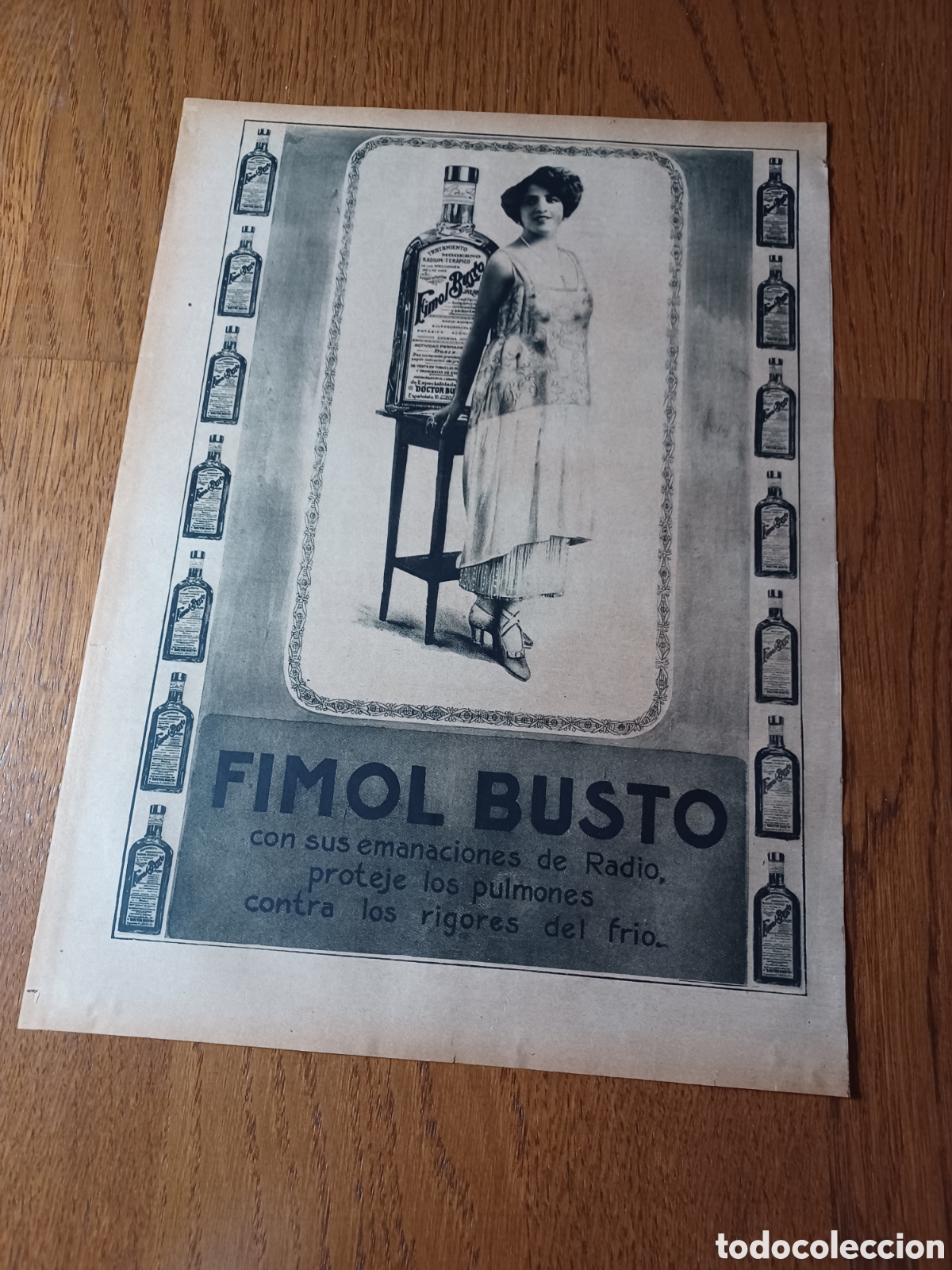 Sammelleidenschaft Andere Papierartikel: FIMOL BUSTO .PUBLICIDAD A&Ntilde;O 1922 . 31 X 22 CM