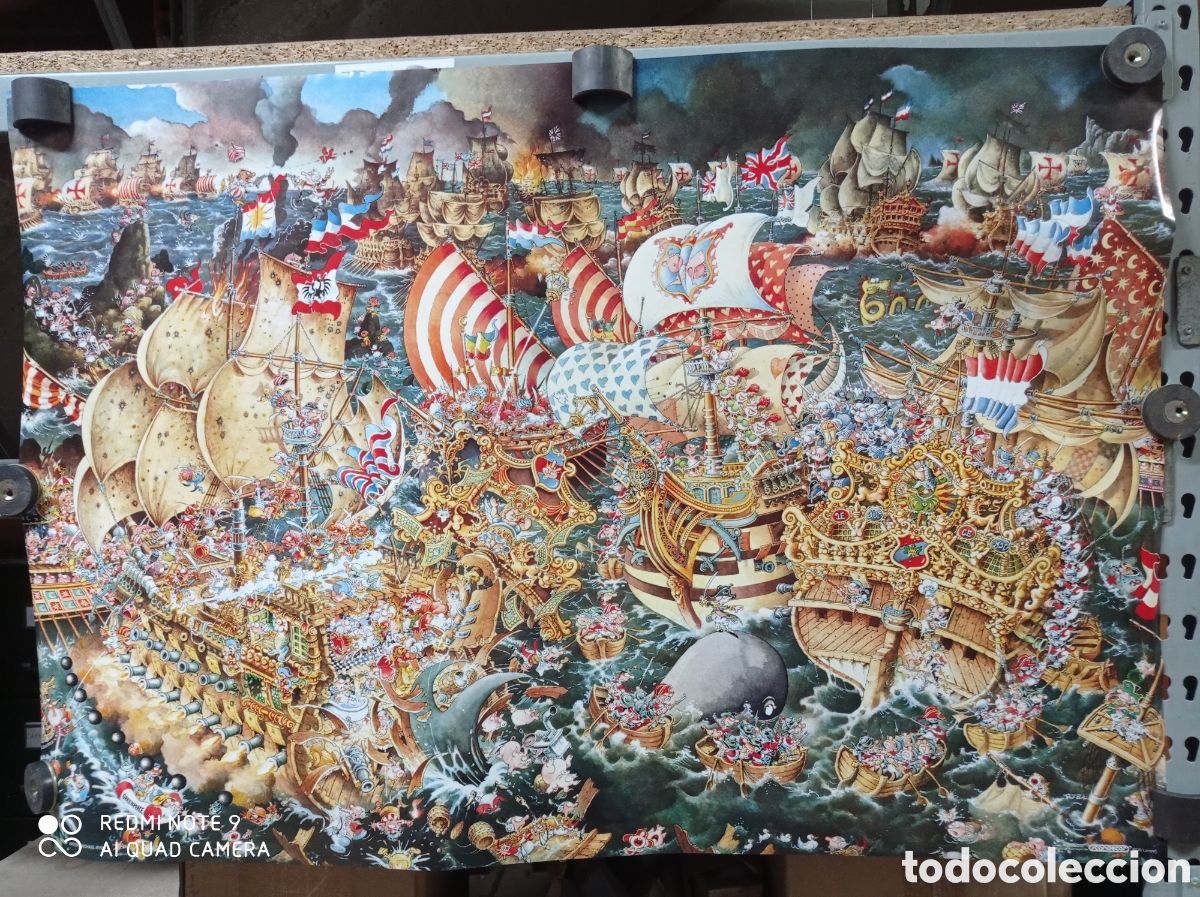 Otros Art&iacute;culos de Coleccionismo en Papel: Bonito poster de Scandecor de los a&ntilde;os 80, t&iacute;tulo Naval Battle de Michael Ryba. 99 x 68