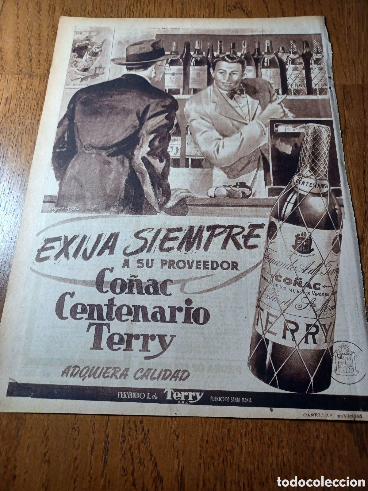 Sammelleidenschaft Andere Papierartikel: PUBLICIDAD CO&Ntilde;AC CENTENARIO TERRY A&Ntilde;O 1946 .30 X 22 CM