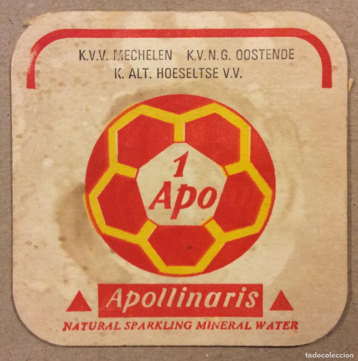 Paper Collecting Others: APOLLINARIS MINERAL WATER. ANTIGUO POSAVASOS PUBLICITARIO LIGA F&Uacute;TBOL BELGA