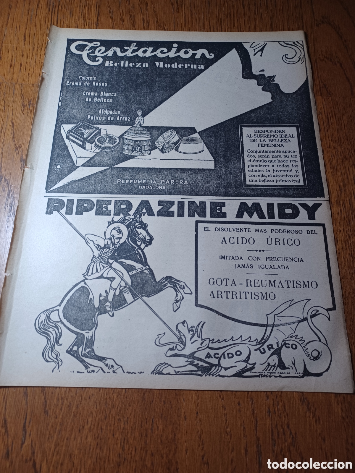 Otros art&iacute;culos de coleccionismo en papel: ANTIGUA PUBLICIDAD DE TENTACION BELLEZA MODERNA. 29 X 22 CM A&Ntilde;O 1929