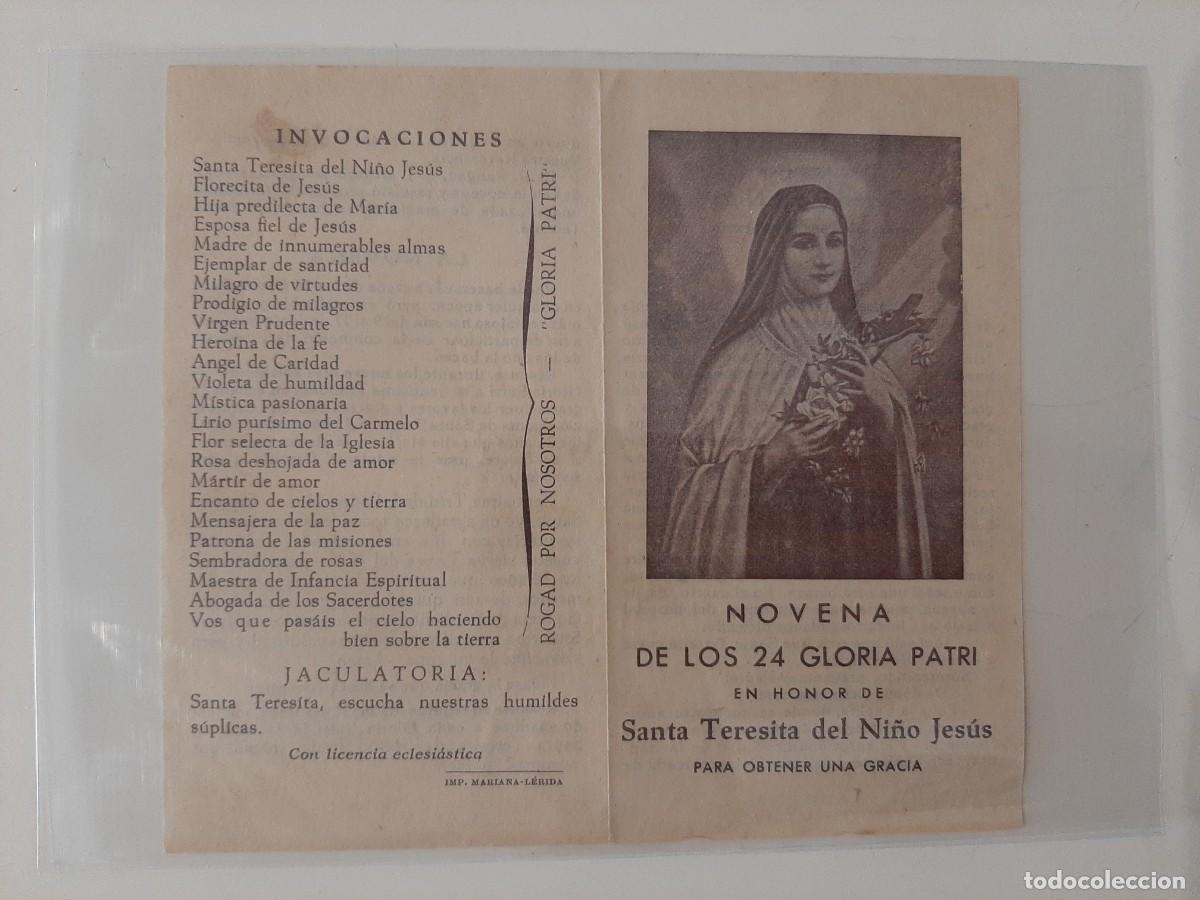 Otros art&iacute;culos de coleccionismo en papel: SANTA TERESITA NI&Ntilde;O JES&Uacute;S. HOJA RELIGIOSA NOVENA DE LOS 24 GLORIA PATRI.