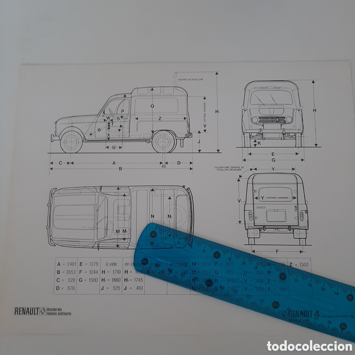 Sammelleidenschaft Andere Papierartikel: Fotograf&iacute;a automovil furgoneta Renault 4