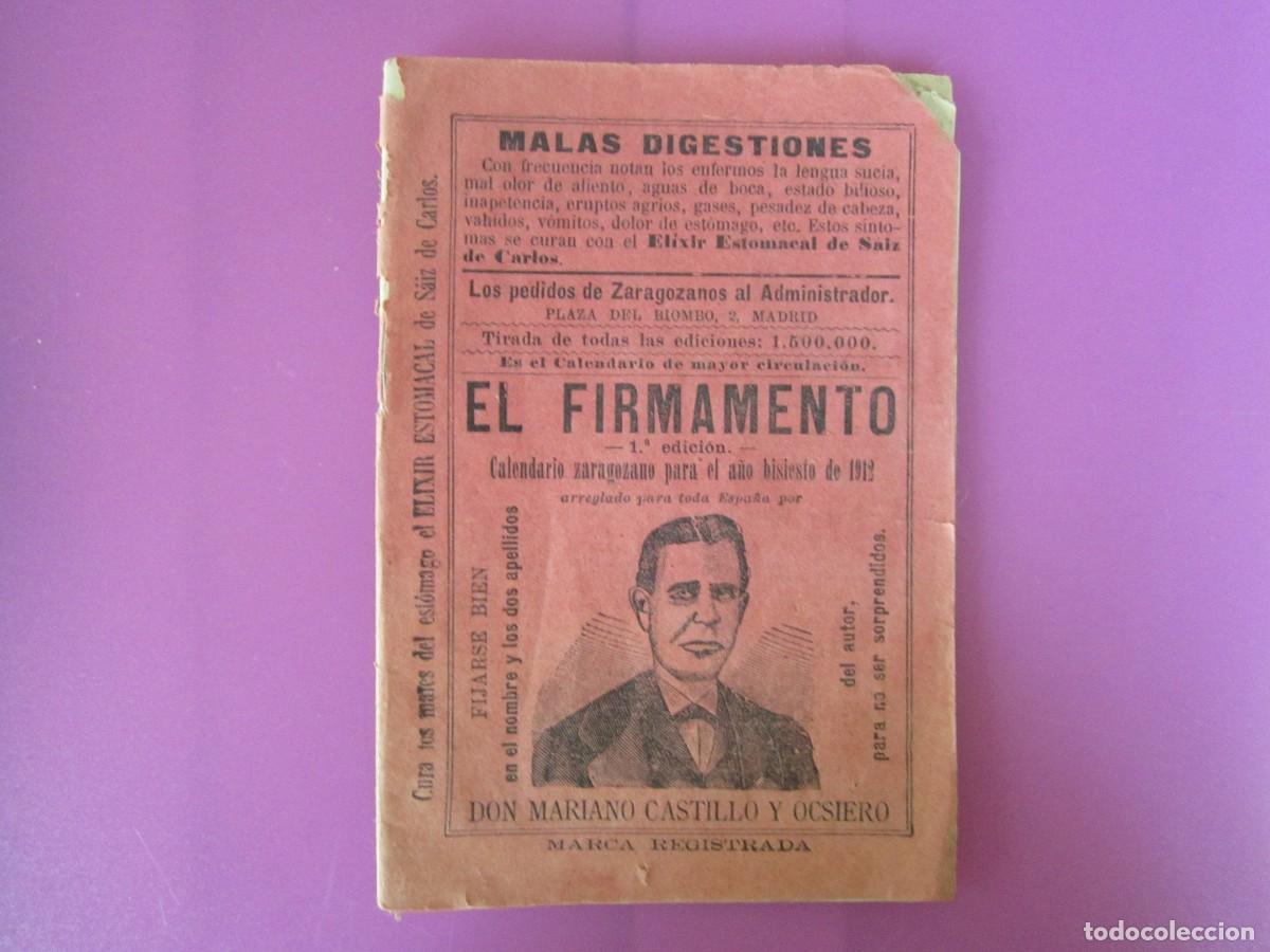 Otros Art&iacute;culos de Coleccionismo en Papel: CALENDARIO ZARAGOZANO PARA 1912