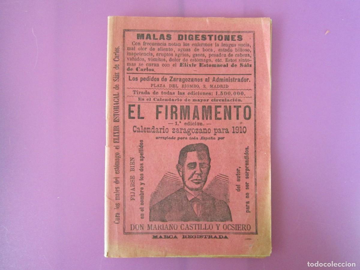 Otros Art&iacute;culos de Coleccionismo en Papel: CALENDARIO ZARAGOZANO PARA 1910