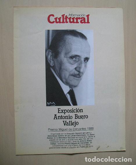 Otros art&iacute;culos de coleccionismo en papel: Antonio Buero Vallejo, premio Cervantes 1986. Exposici&oacute;n en la Biblioteca